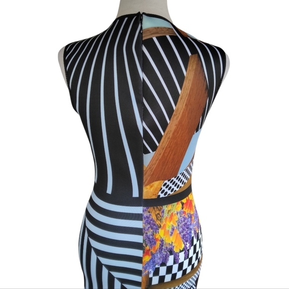 Clover Canyon Illusion Print Bodycon Style Stretchy Mini Dress Size Small - Picture 6 of 9